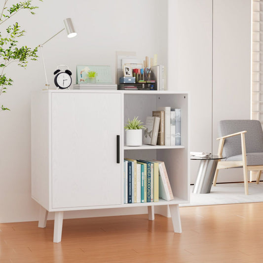 TiramisuBest Sideboard Buffet Storage Cabinet Solid Wood Feet Frosted Pattern Door Dining Room Hallway Console Accent Cupboard