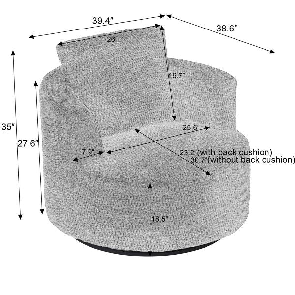 TIRAMISUBEST 360 Degree Swivel Accent Chair Plush Comfort Pocket Spring Support Wooden Base Comfy Seating Living Room Office Apartment