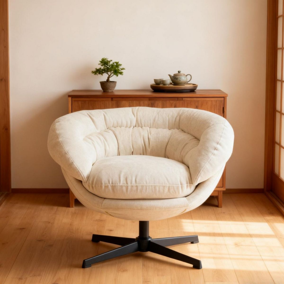 TiramisuBest 31 Inch Accent Chair 360 Swivel Chair Modern Chenille Swivel with Removable Cushion Cloud Soft Focus Ready for Home Bedroom