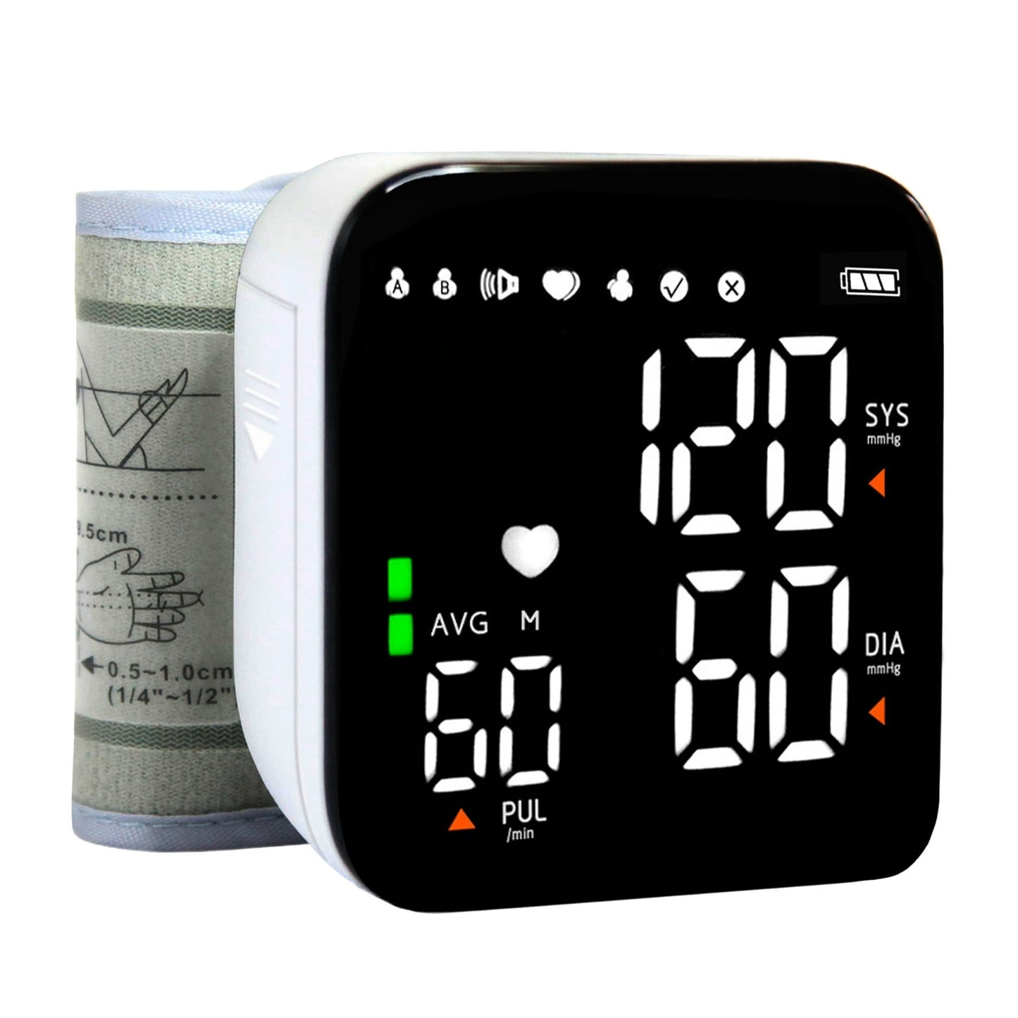IESWKP Blood Pressure Monitor, Wrist Blood Pressure Monitor with Large LED Display Automatic Voice Broadcast BP Monitor for Home Use, 2 Users 180 Recordings