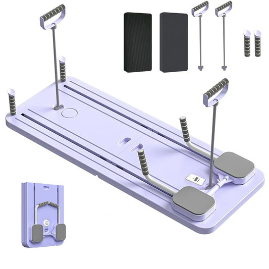 Multi-Functional Pilates Board - Pilates Reformer Set, Multi-Purpose Foldable Pilates Reformer Board for Home, 5 in 1 Pilates Sliding Board (Purple)