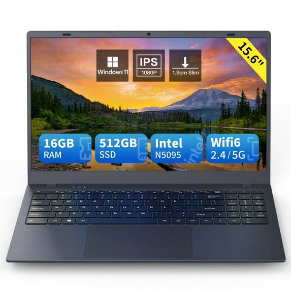 Ningmei NL100P 15.6 Inch Windows Laptop Intel N5095 16GB RAM 512GB SSD Space Gray