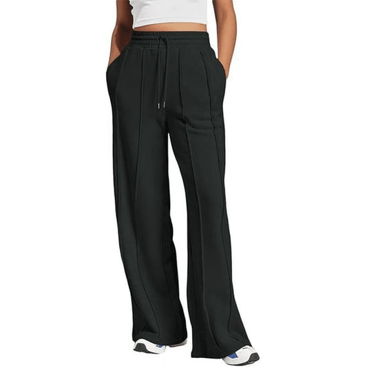 SOMER Yoga Sweatpants High Waisted for Women Elastic Elevated Seams Wide Leg Drawstring Loose Joggers Long Pants with Pockets