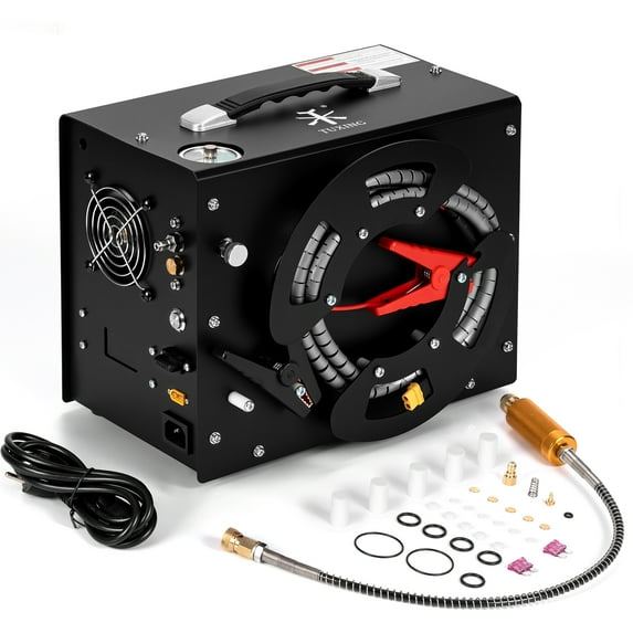 TUDIVING PCP Air Compressor, Built in Converter, 4500psi/300bar Pcp Compressor Auto stop