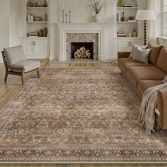 WIPONKEN 8x10 Area Rugs for Living Room Bedroom Dining Room Office Farmhouse, Machine Washable Non Slip Vintage Persia Rug