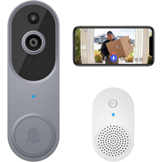 Wireless Doorbell Camera with Chime, Video Doorbell Security Camera with Batteries for Home