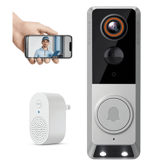 Wireless Wi-Fi Video Doorbell Camera with Two Way Audio, Smart Motion Detection, Night Vision and Cloud Storage, 2.4G Wi-Fi only