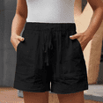 Womens Casual Shorts Comfy Elastic Waist Drawstring Shorts Pants with Pockets L