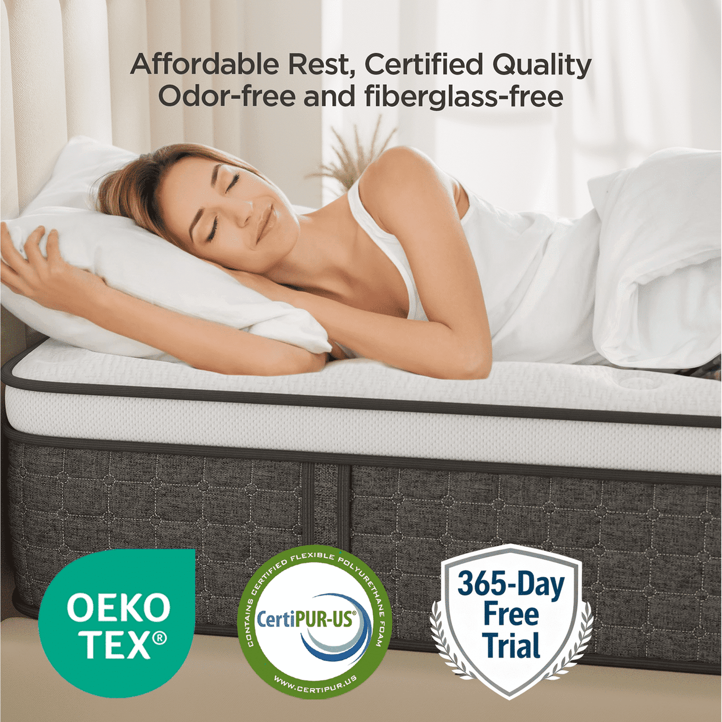 Kizreo Firm Queen Mattress [New Version], 12 inch Gel Memory Foam Hybrid Mattress Queen Size Bed in a Box, Pressure & Pain Relief, CertiPUR-US, Individual Pocket Spring, Edge Support