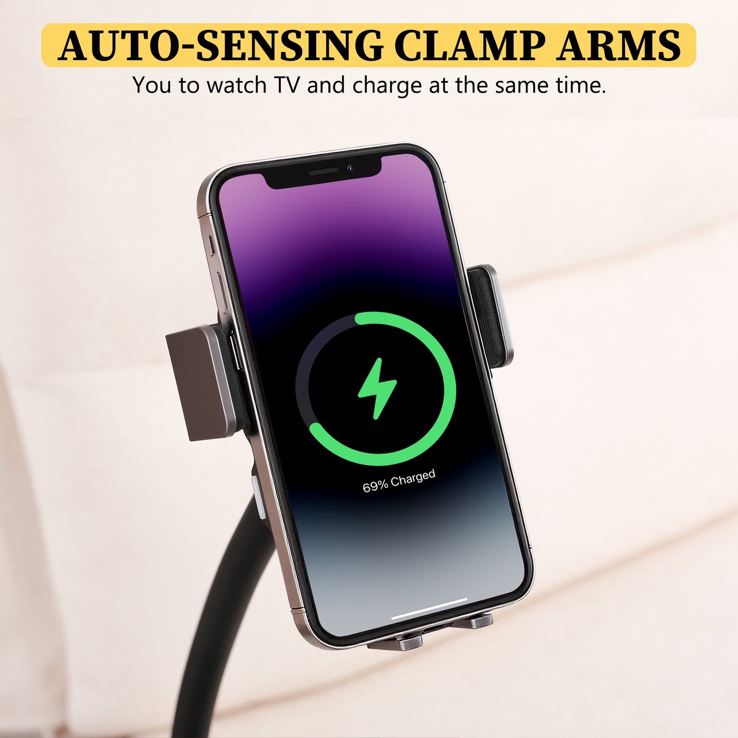 Power Recliner Chair Living Room with Wireless Charging Adjustable Backrest and Footrest, Electric Recliner Chair for Adults, Luxurious Chenille Fabric, Beige