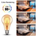 Roomrite LED Vintage Light Bulb, Edison Bulbs 4W (40W Equivalent) A19 Warm Light Bulbs 2400K 300LM E26 Base,Non-Dimmable,Amber Glass - 6 Pack
