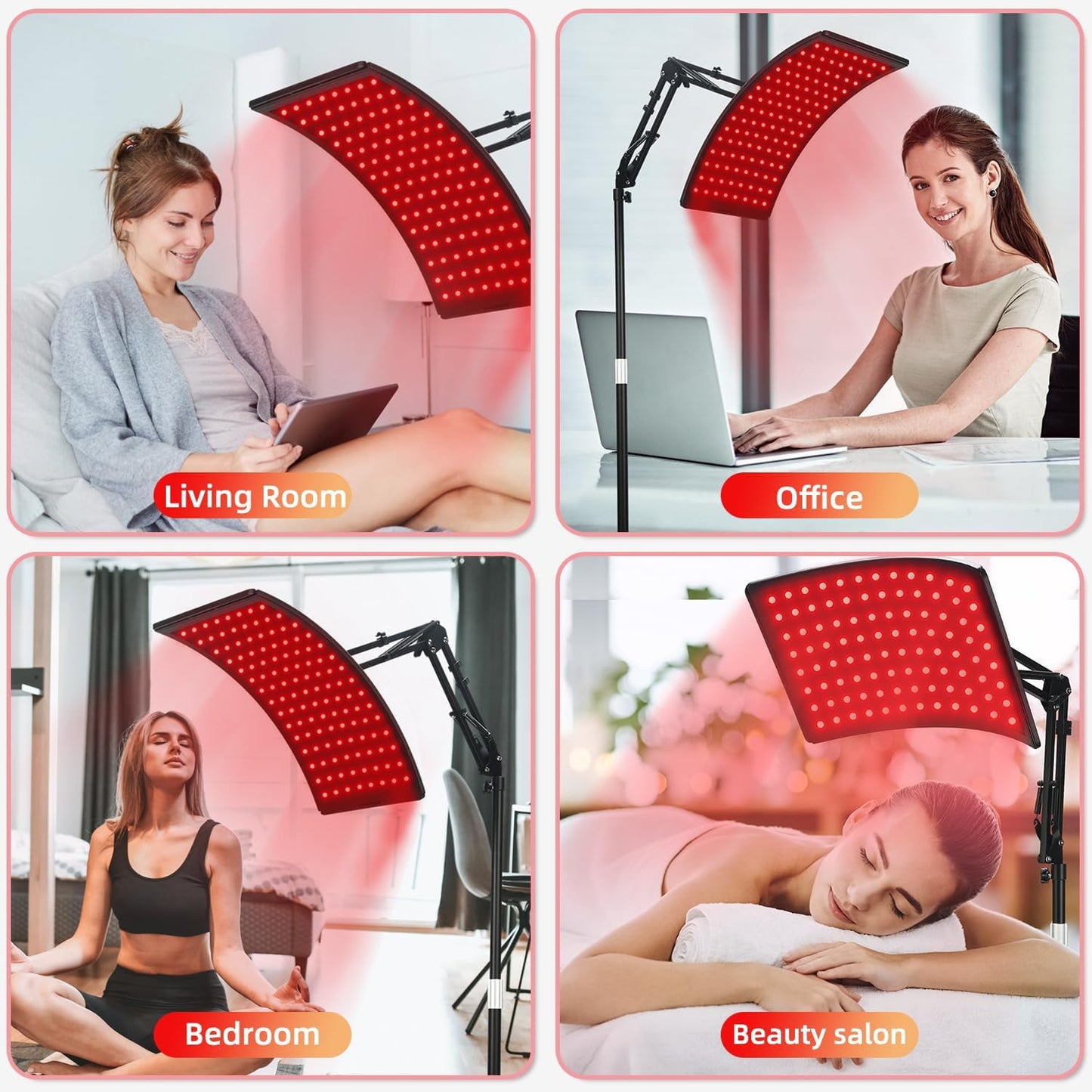 Red Light Therapy for Face and Body, Red Infrared Light Therapy Lamp with Stand Led 660nm & 850nm Infrared Light Device for Body