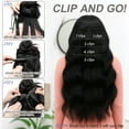Jungle Wave Synthetic Clip in Hair Extensions 20 Inch 4Pcs Long Wavy Thick Hairpieces Double Weft Natural Hair Extensions for Women,Black