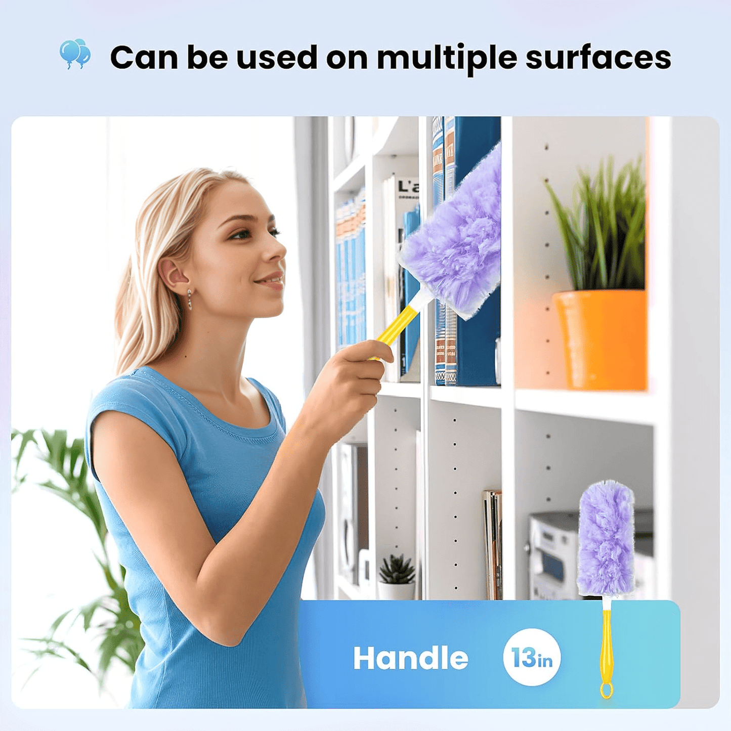 Heavy Duty Duster Refills for SwifferDuster, 30 pcs with Handle & Extendable Handle*1 , Multisurface 360° Dusters with 4X Microfibers(Purple)