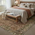 WIPONKEN 5x7 Area Rugs for Living Room Bedroom Dining Room Office Farmhouse, Machine Washable Non Slip Vintange Persia Rug