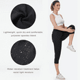 Women's Cargo Capri Sweatpants Hiking Joggers Cropped Pants Lightweight Quick Dry Athletic Workout Leggings Casual Outdoor Shorts Black