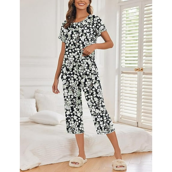 WQD Womens Pajamas Set 2 Piece Ruffle Pj Soft Tank Top and Shorts Sleepwear Set Bridal Pajama for Women Set